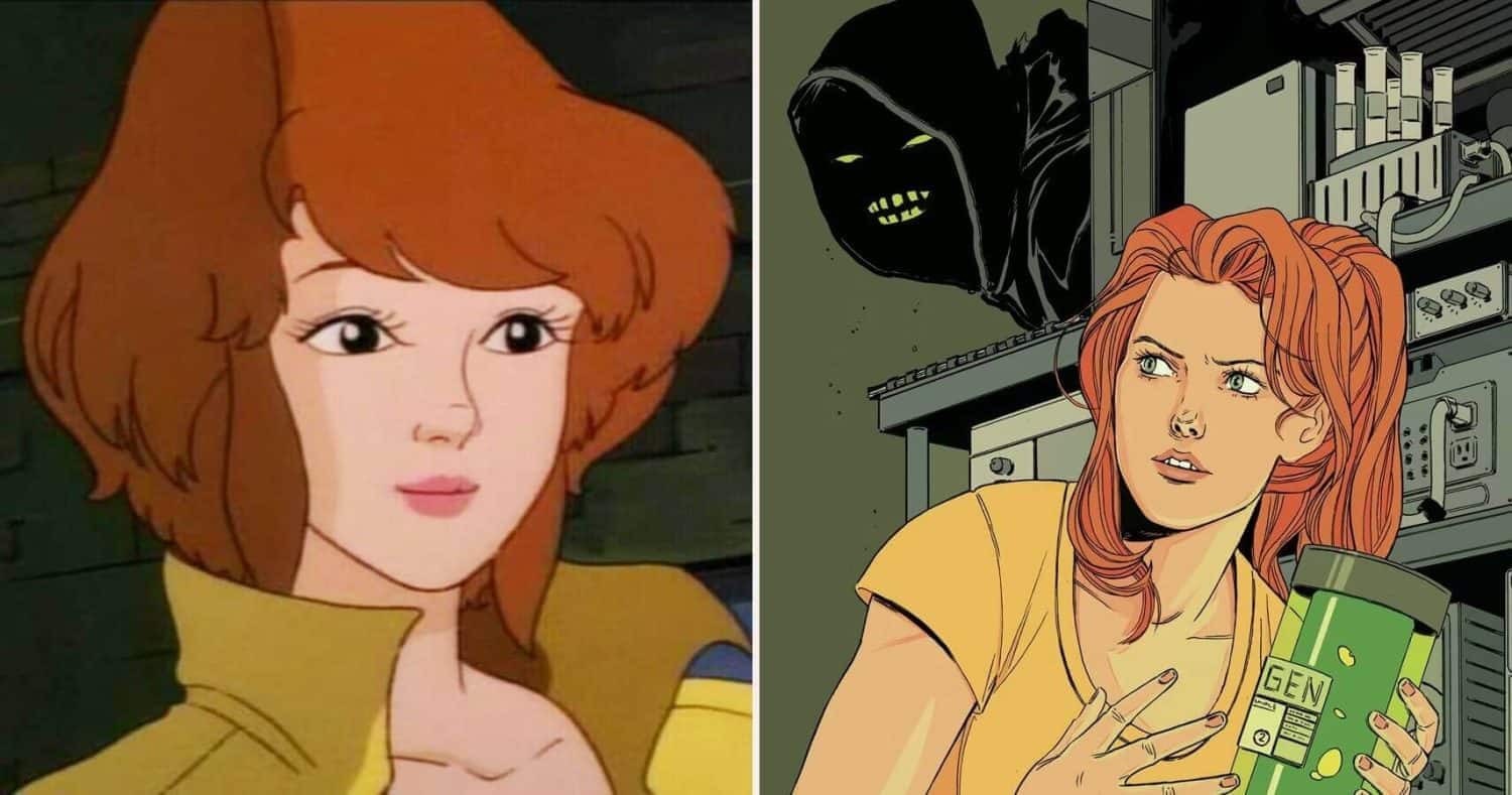 April O'Neil in her yellow jumpsuit