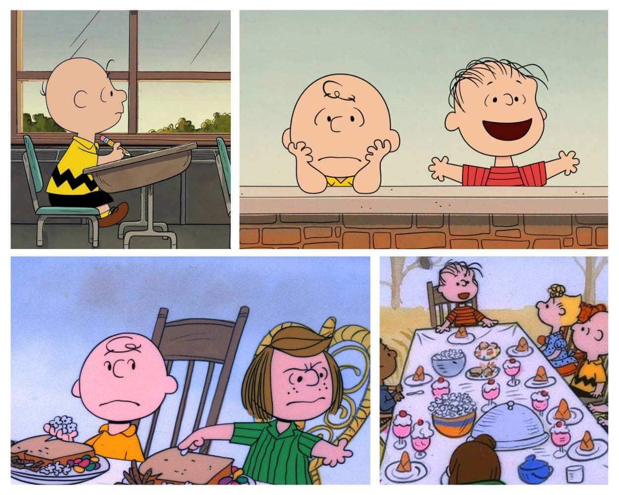 Charlie Brown the iconic Peanuts character with his zig-zag shirt