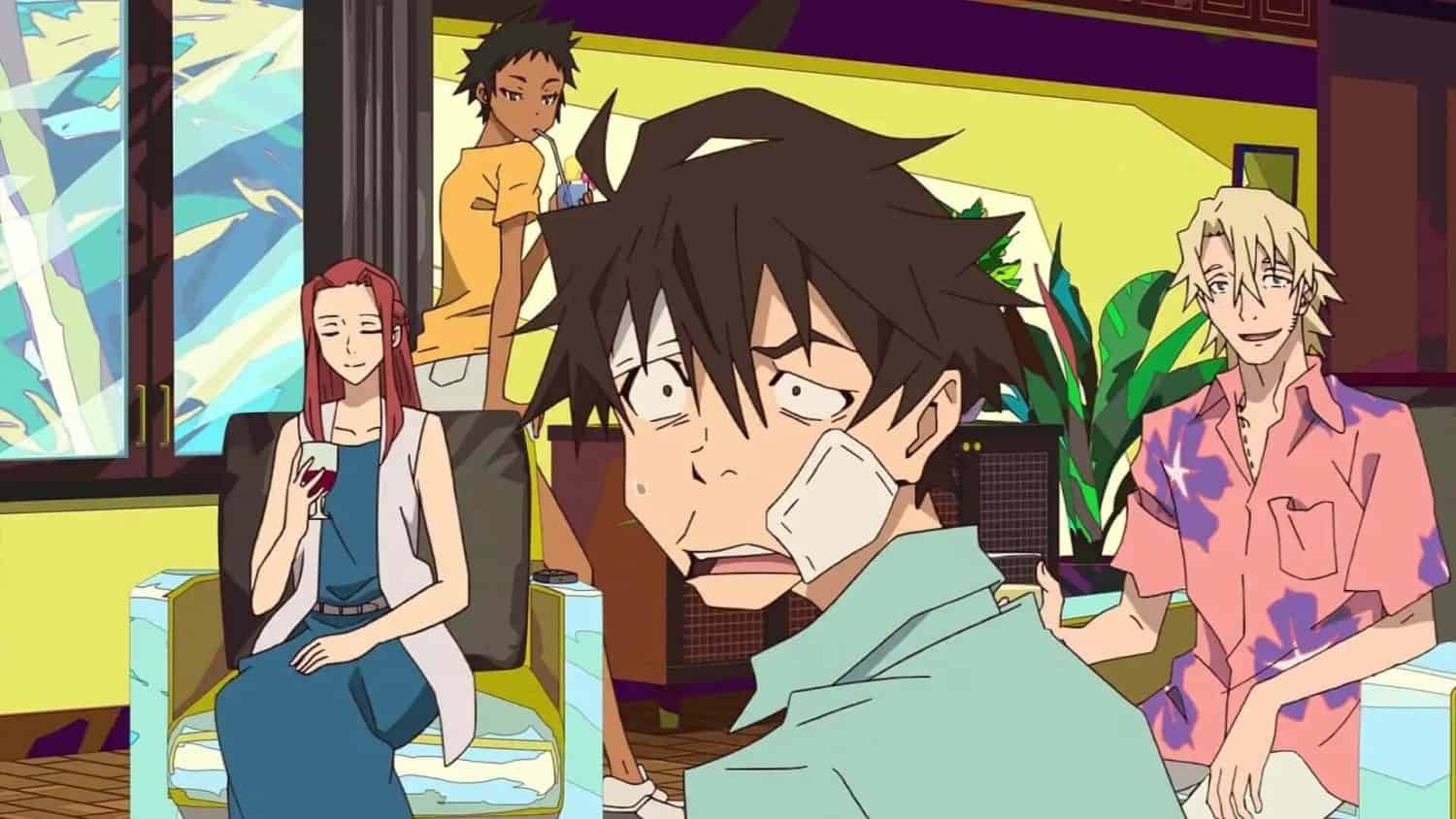 Great Pretender anime poster featuring con artists, a crime anime with morally gray protagonists
