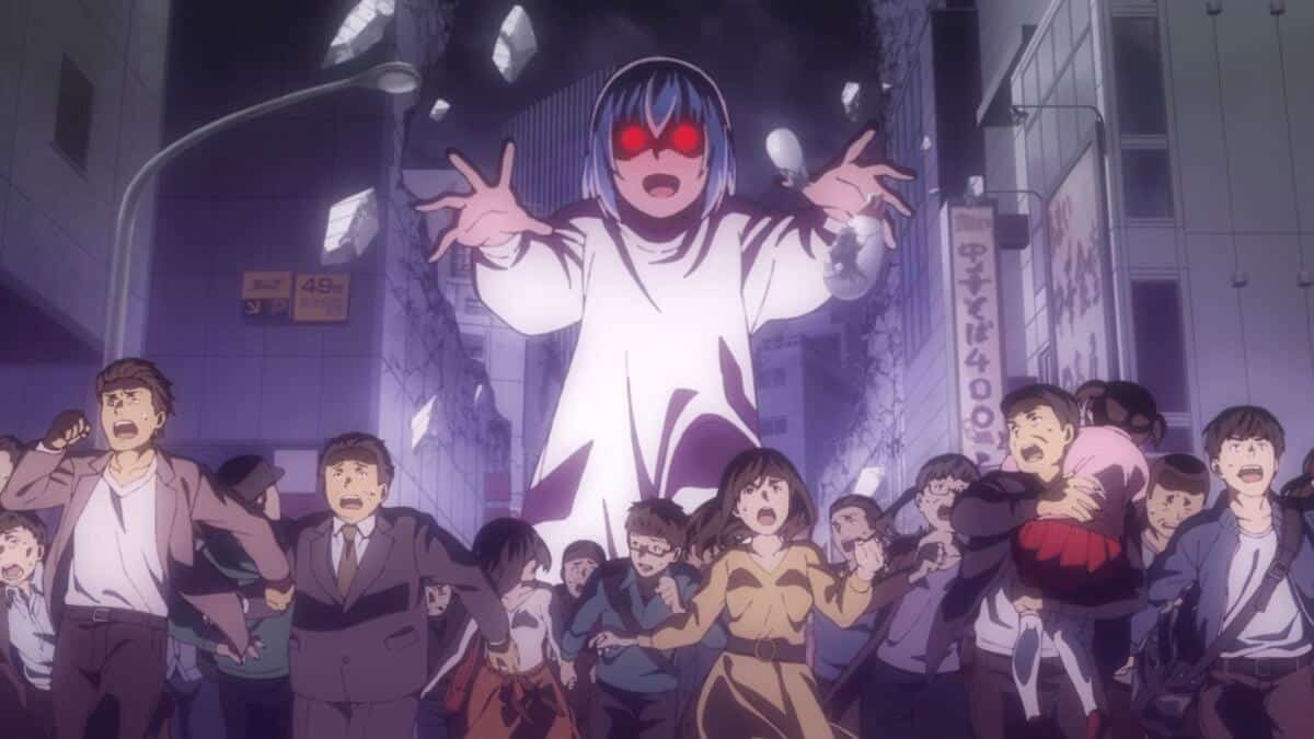 Hina from Hinamatsuri using psychic telekinesis to destroy enemies with effortless force