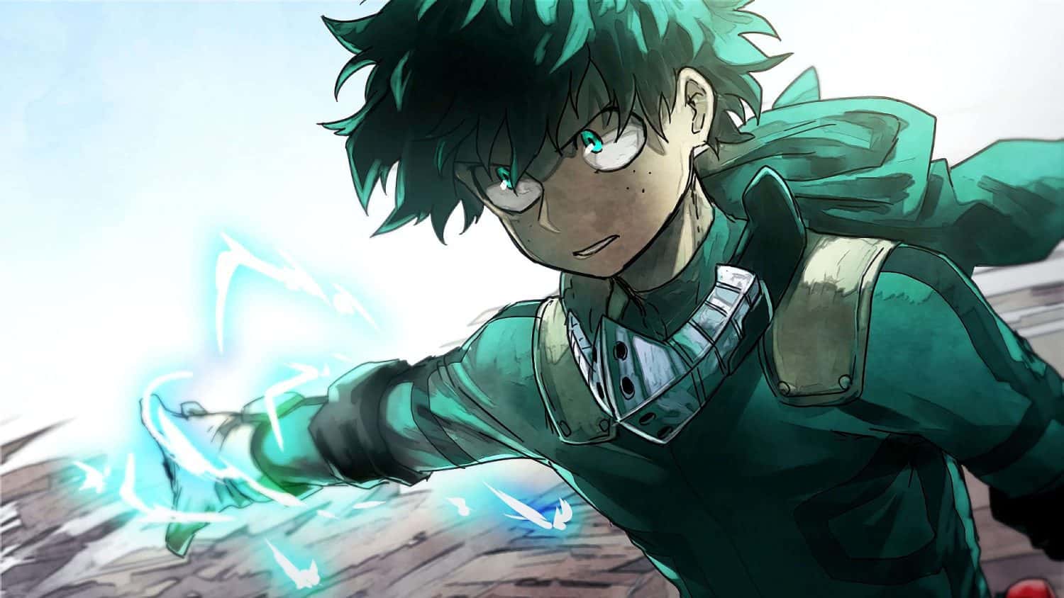 Deku with green hair