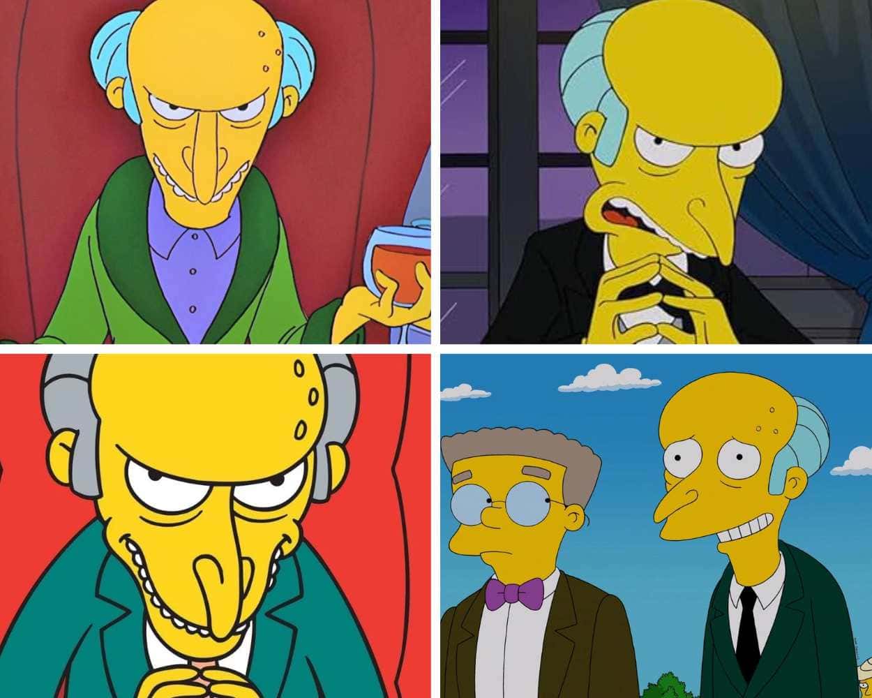 Mr. Burns from The Simpsons with a long sharp nose and sinister smile