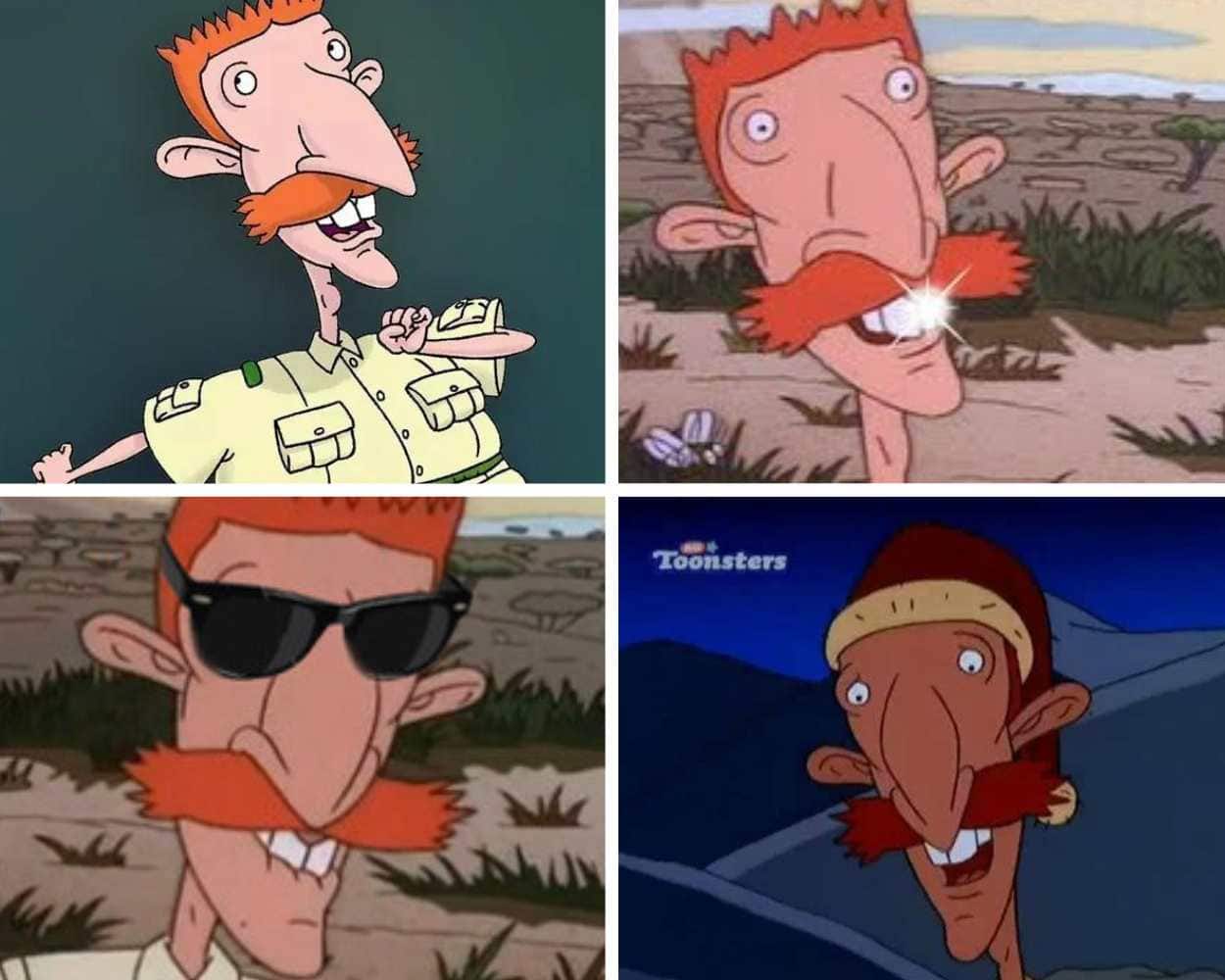 Nigel Thornberry from The Wild Thornberrys with a long nose and mustache