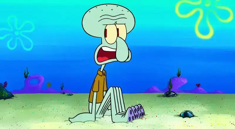Squidward Tentacles with no hair and a large nose from SpongeBob SquarePants