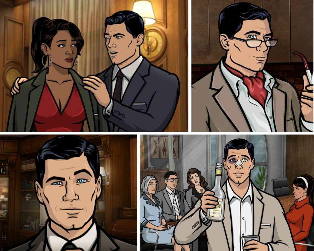 Sterling Archer from Archer, adult animated spy comedy main character