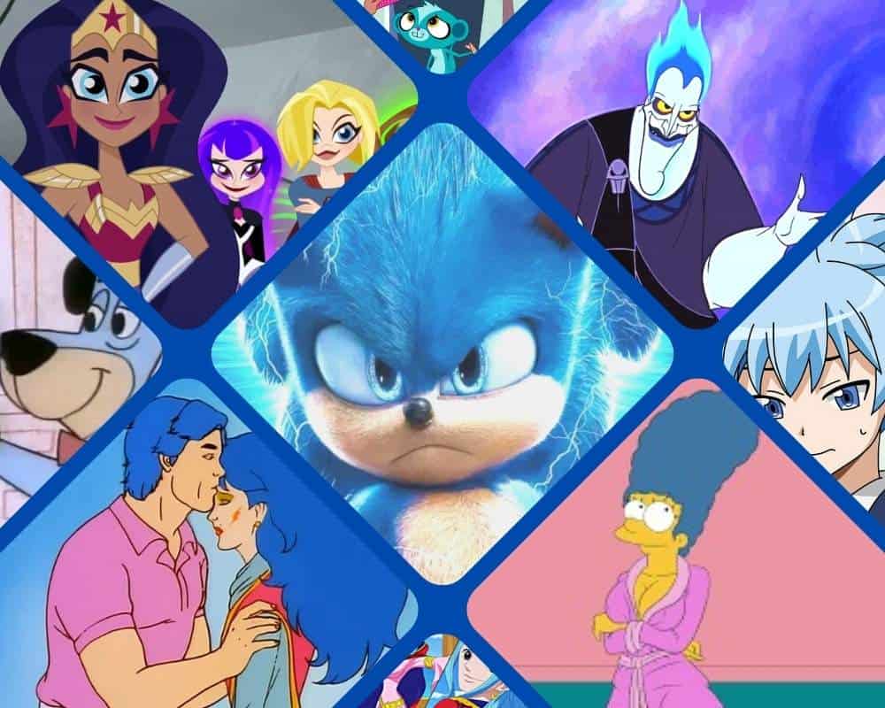 blue cartoon characters