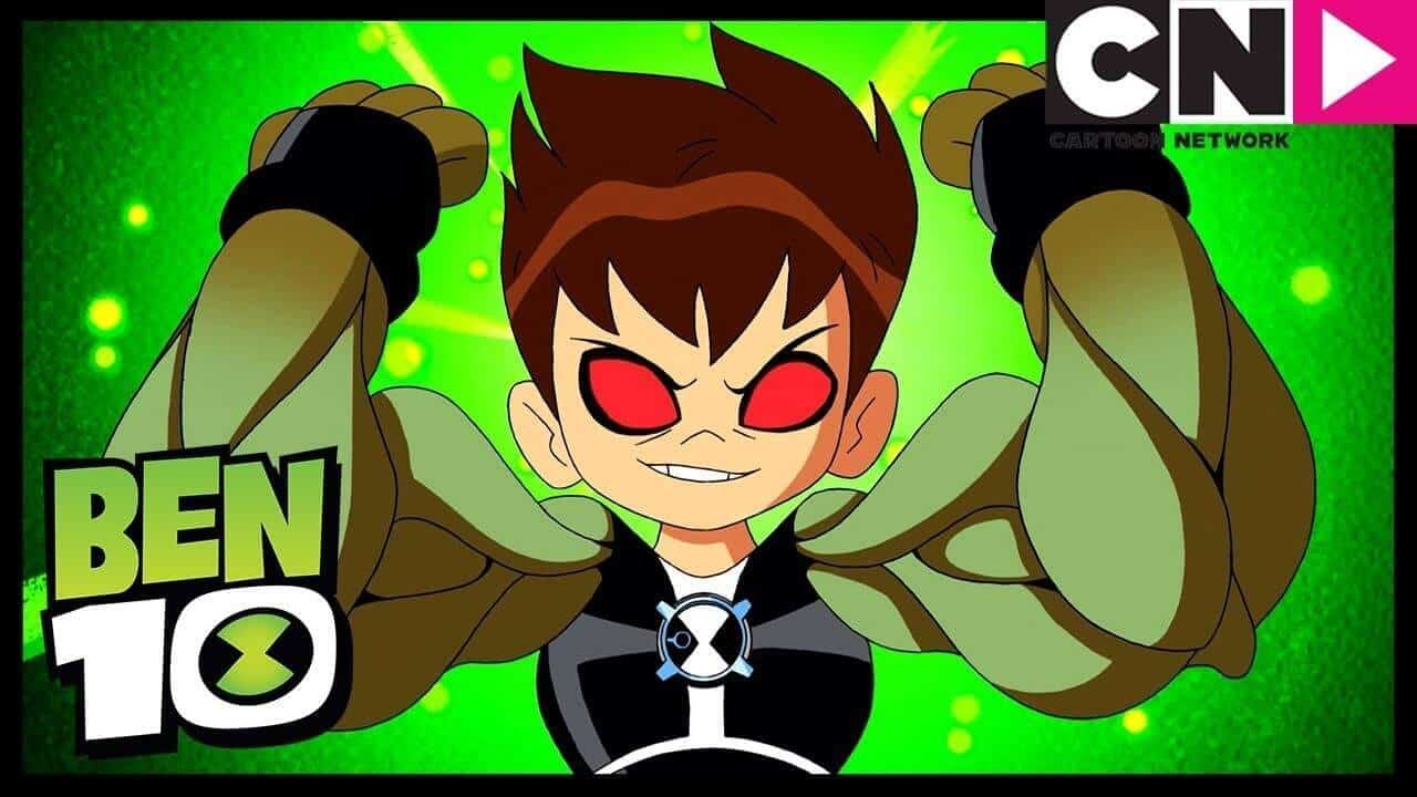 Ben 10 cartoon character associated with green Omnitrix energy and alien transformations
