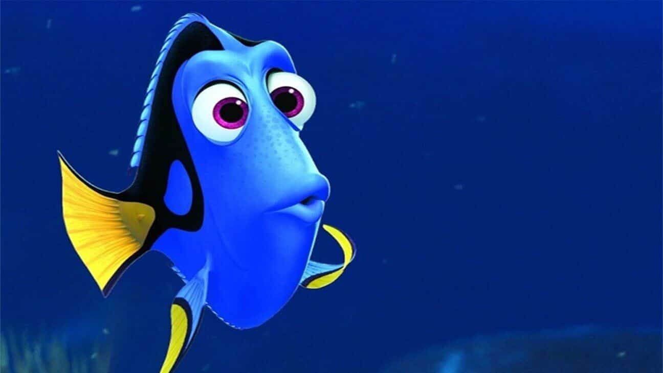 Dory blue tang fish cartoon character