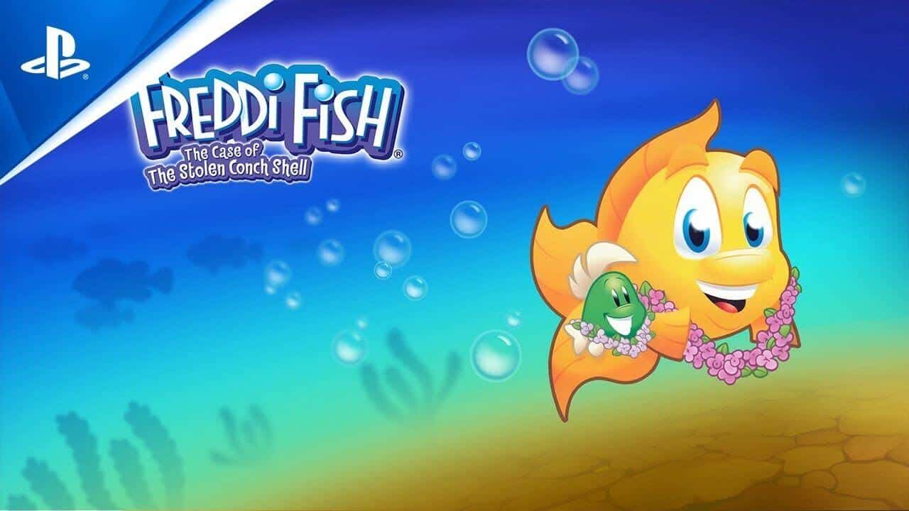 Freddi Fish cartoon fish character from the Humongous game series