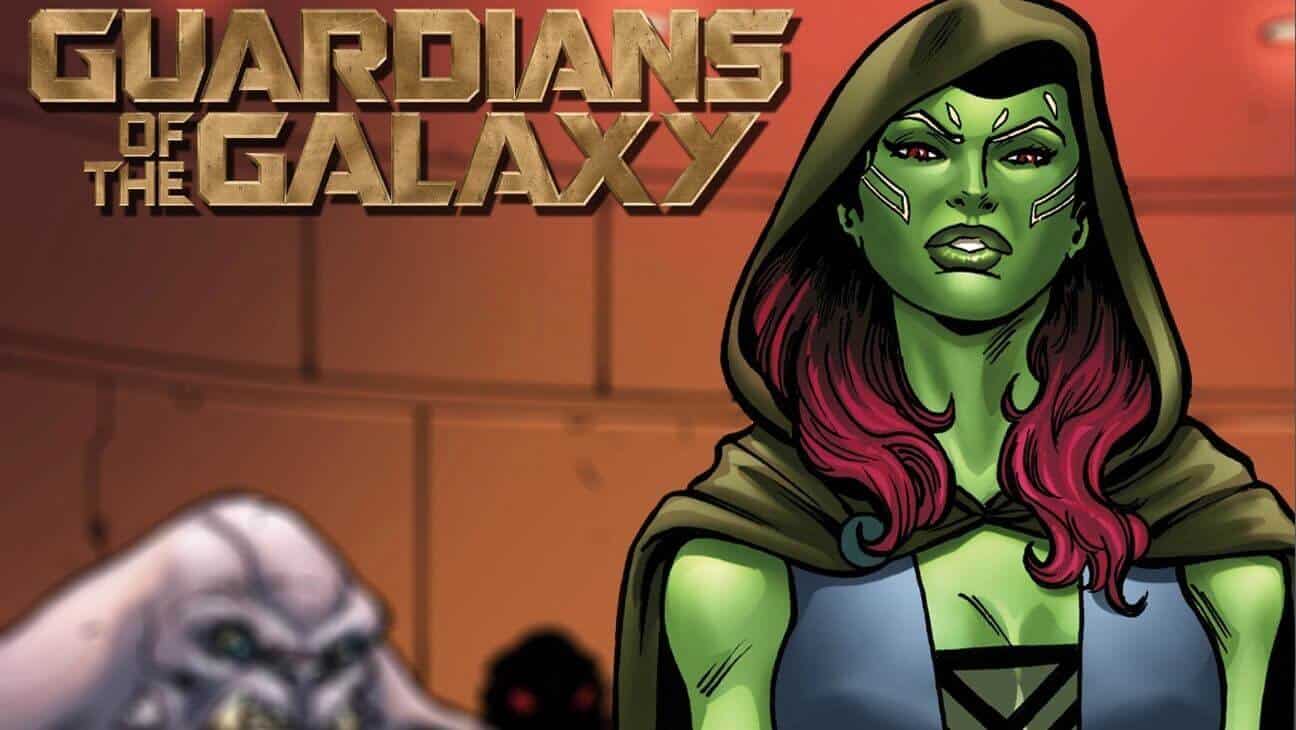 Gamora green Marvel character from Guardians of the Galaxy trained as an assassin and known for combat skill