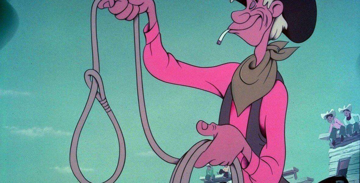 Pecos Bill from Disney Melody Time as a legendary cowboy cartoon character