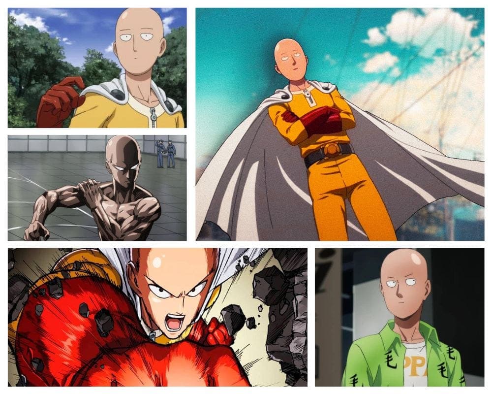 Saitama from One Punch Man as a fast animated character