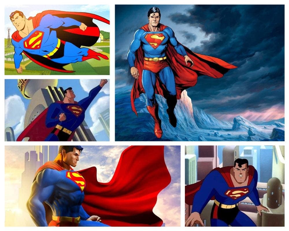 Superman as a fast cartoon superhero