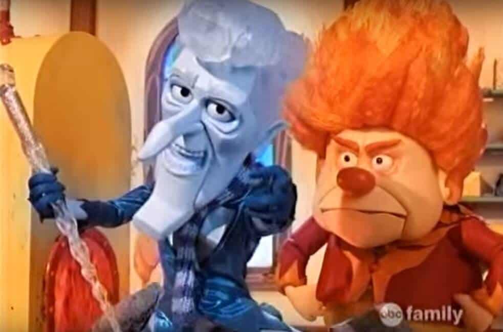 Snow Miser and Heat Miser winter cartoon characters