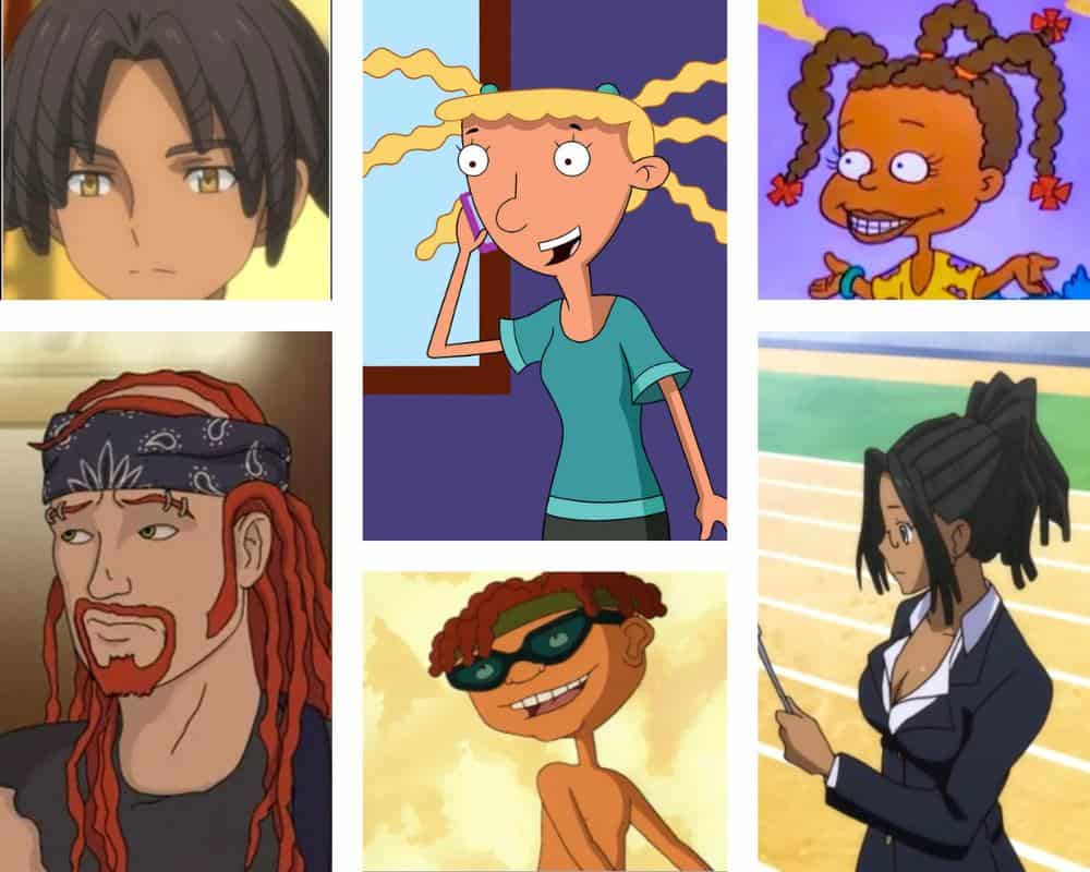 Hood cartoon characters with dreads