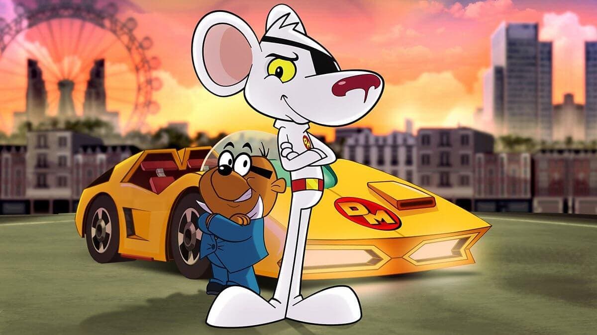 Danger Mouse white cartoon character British animated hero