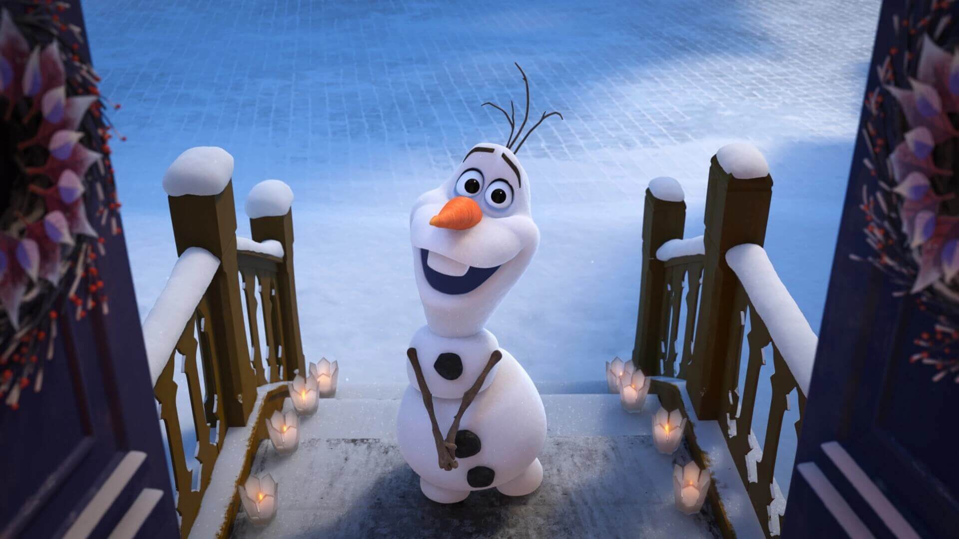 Olaf white snowman cartoon character from Frozen