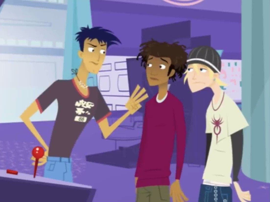 Jude and Jonesy from 6teen hanging out at the Galleria mall