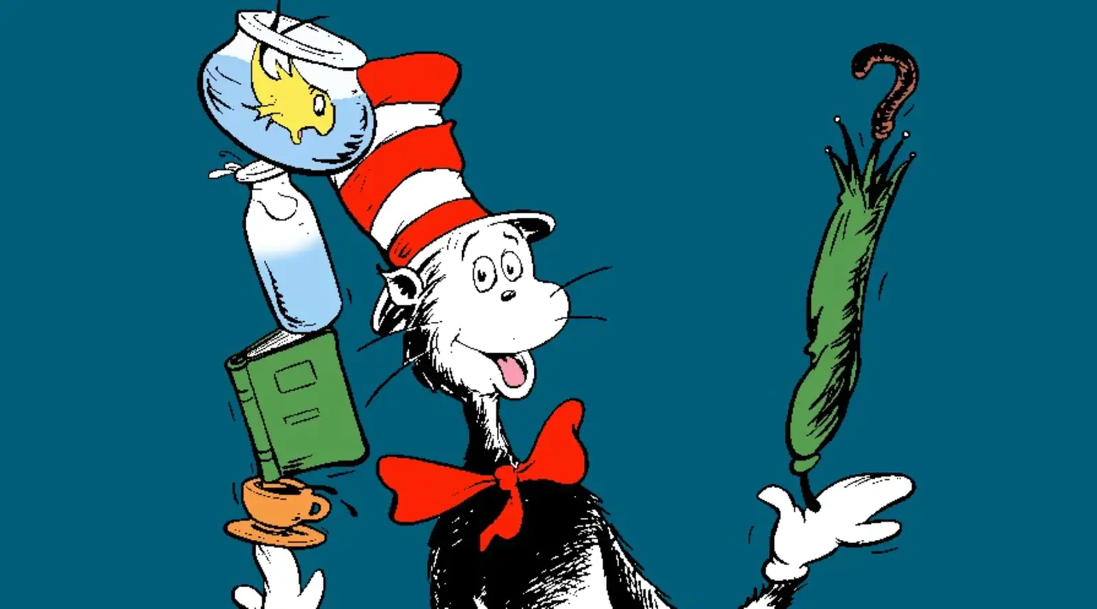 The objects the Cat in the Hat balances