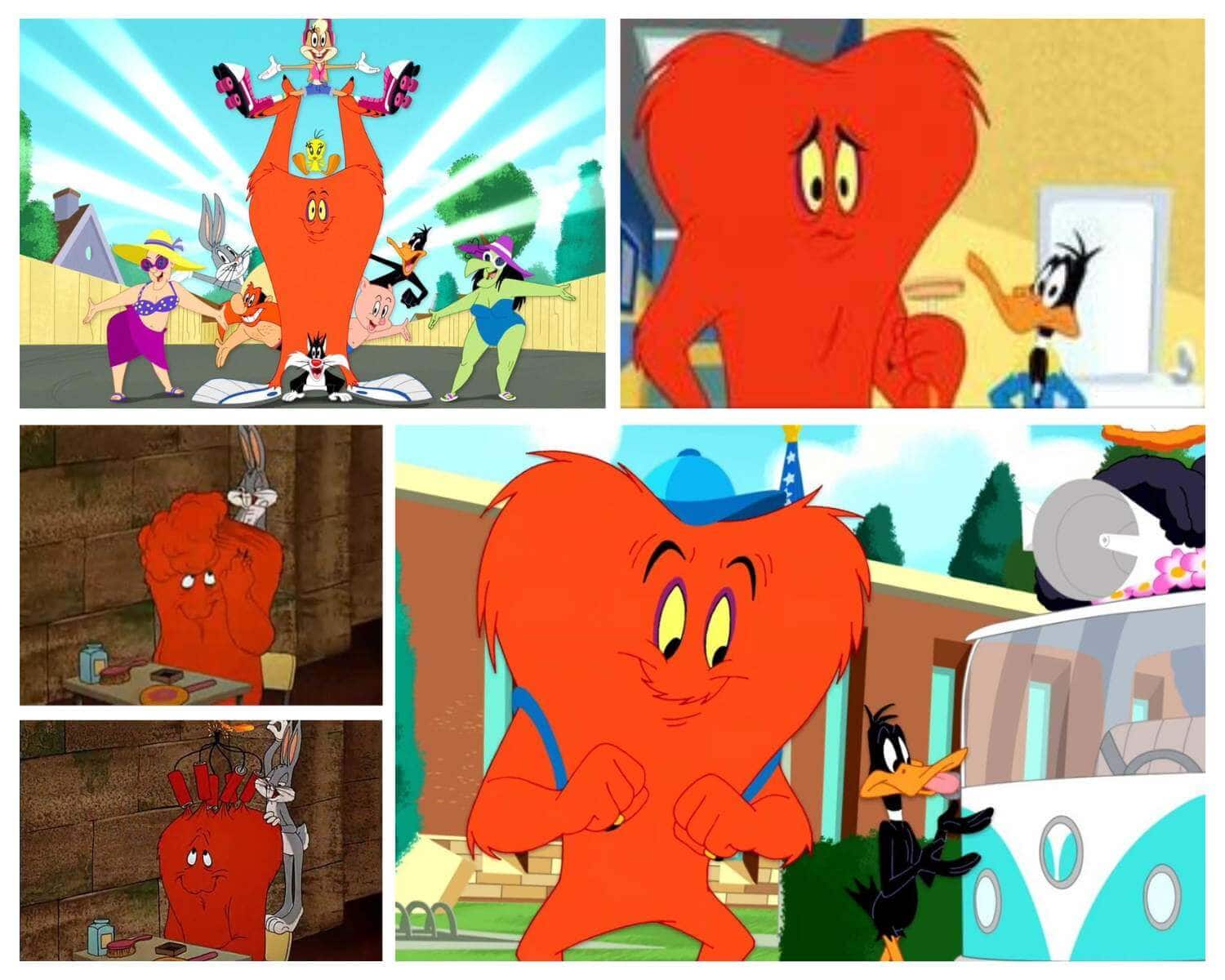 Gossamer and Bugs Bunny - classic Looney Tunes rivalry