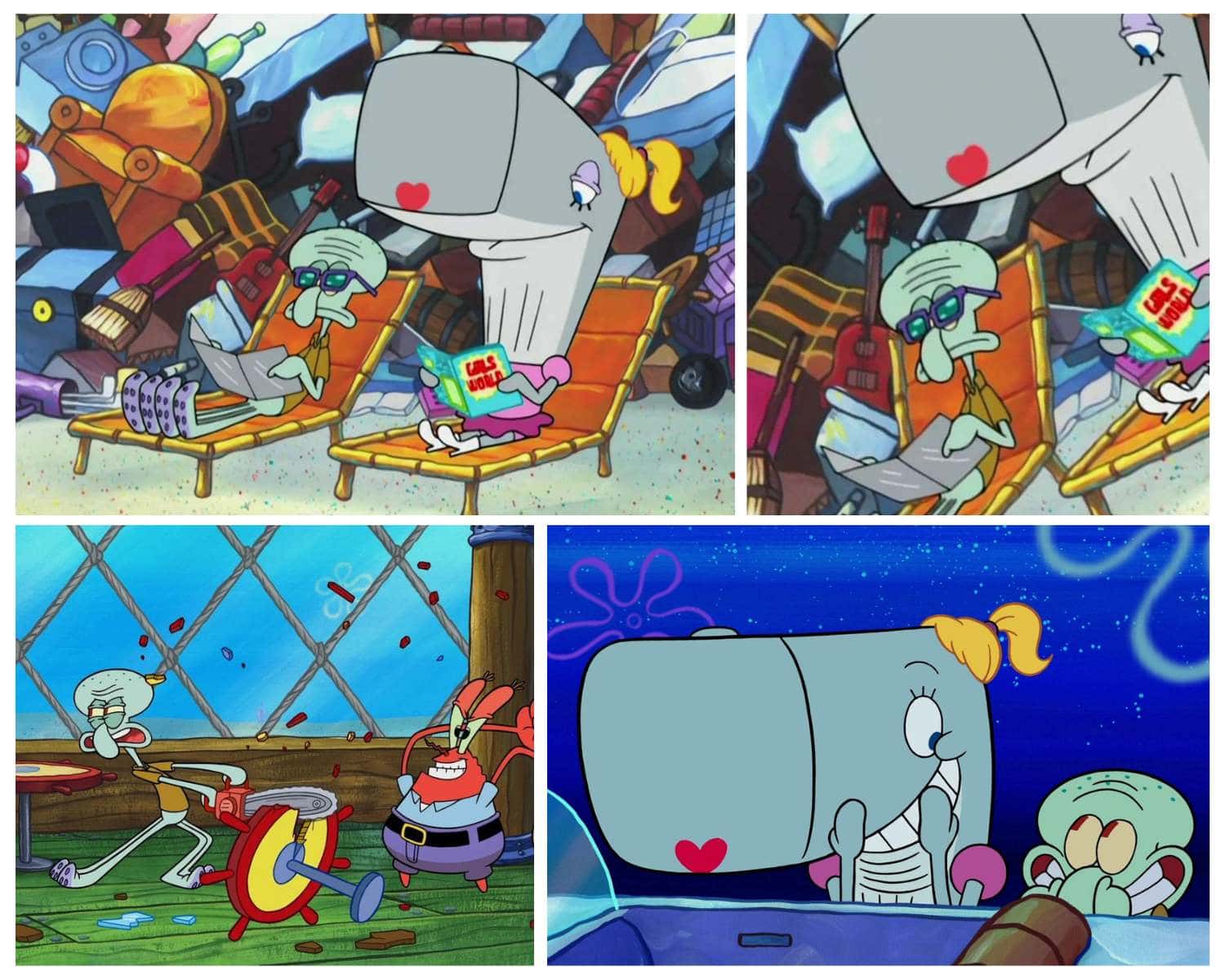 Pearl Krabs and Squidward Tentacles SpongeBob