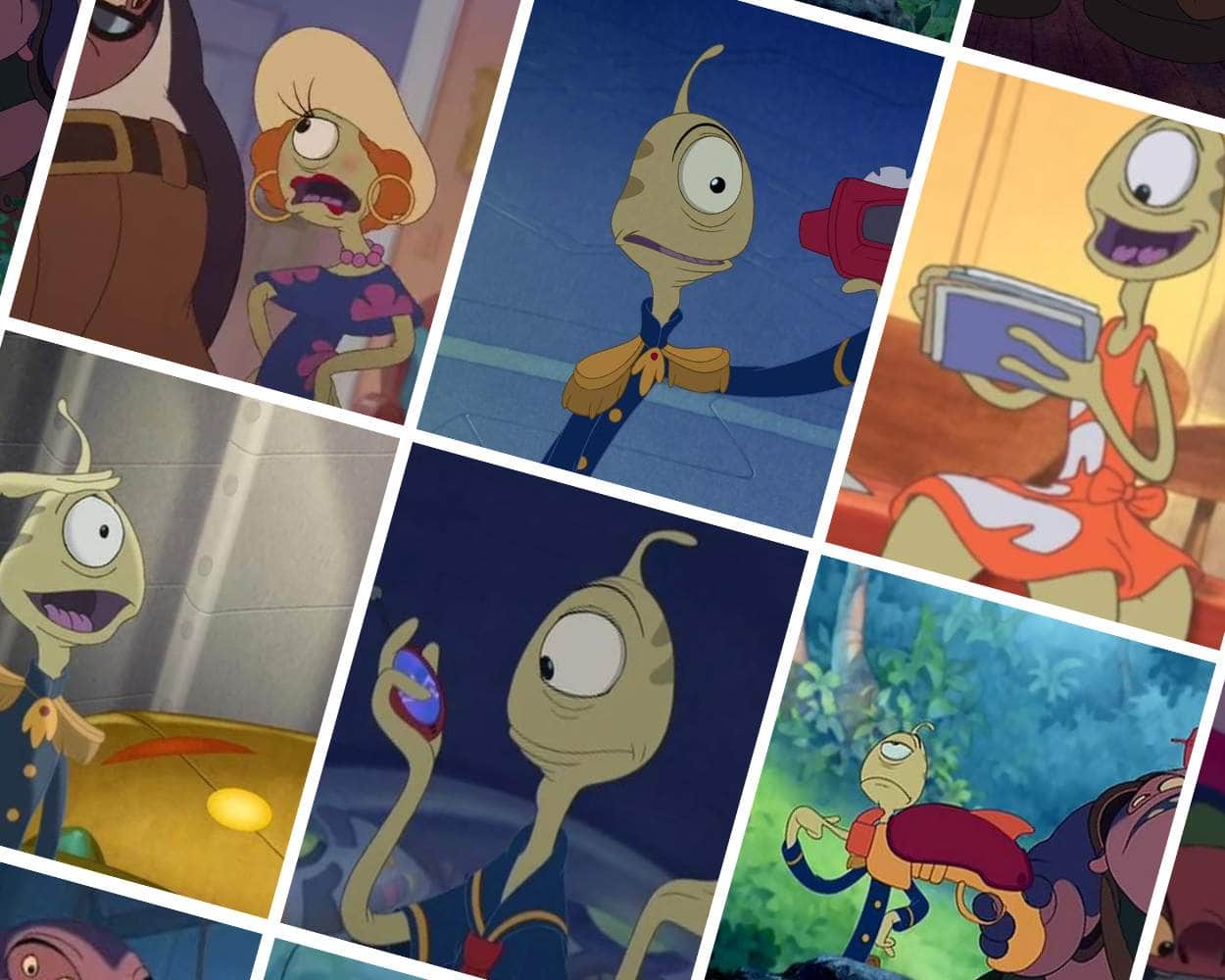 Pleakley from Lilo and Stitch with his trademark one eye and three legs