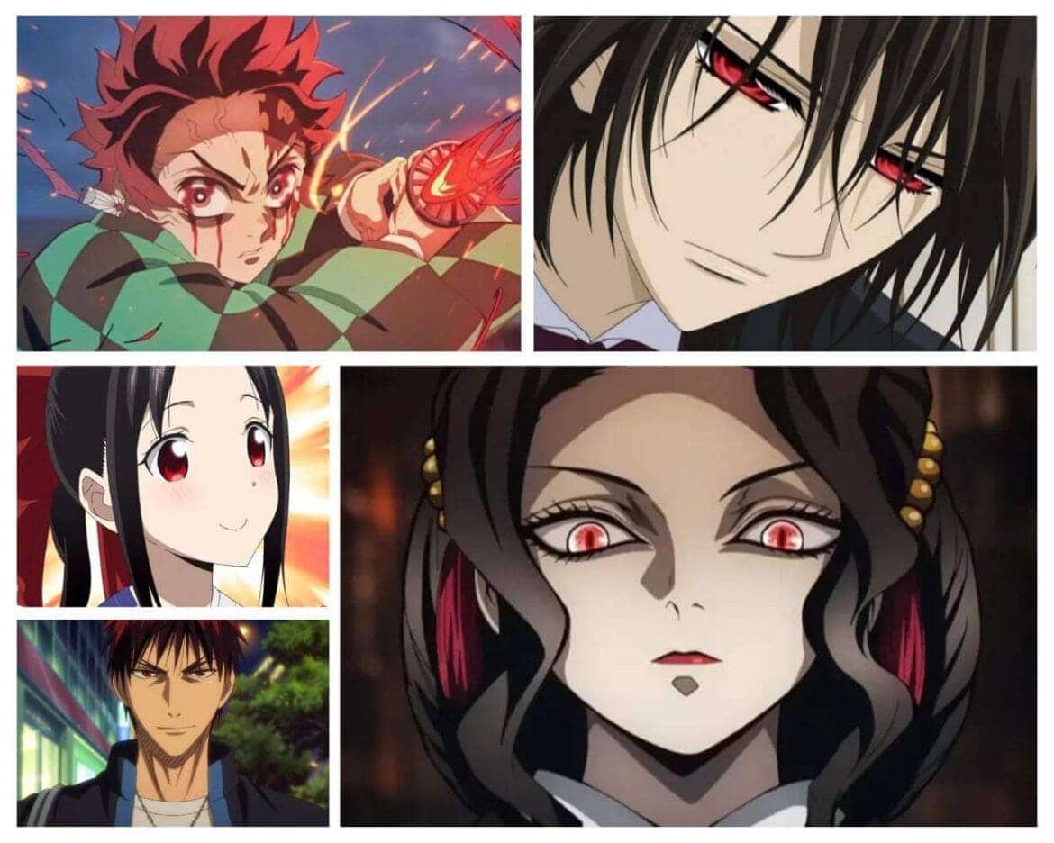 anime character with red eyes
