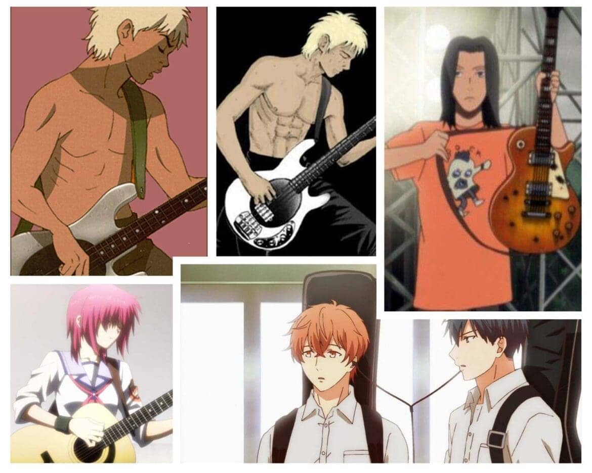anime characters playing guitar