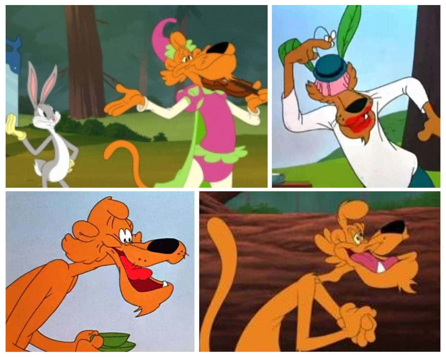 Pete Puma from Looney Tunes with Bugs Bunny