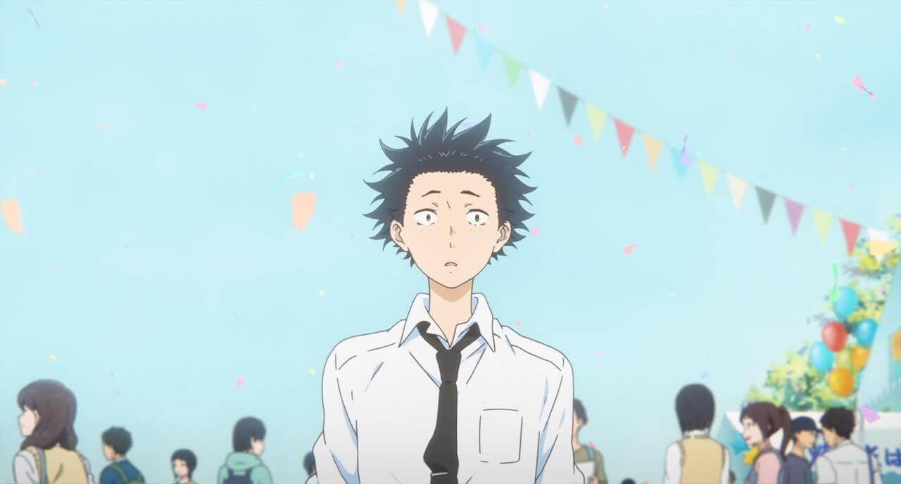Shoya crying at the end of A Silent Voice