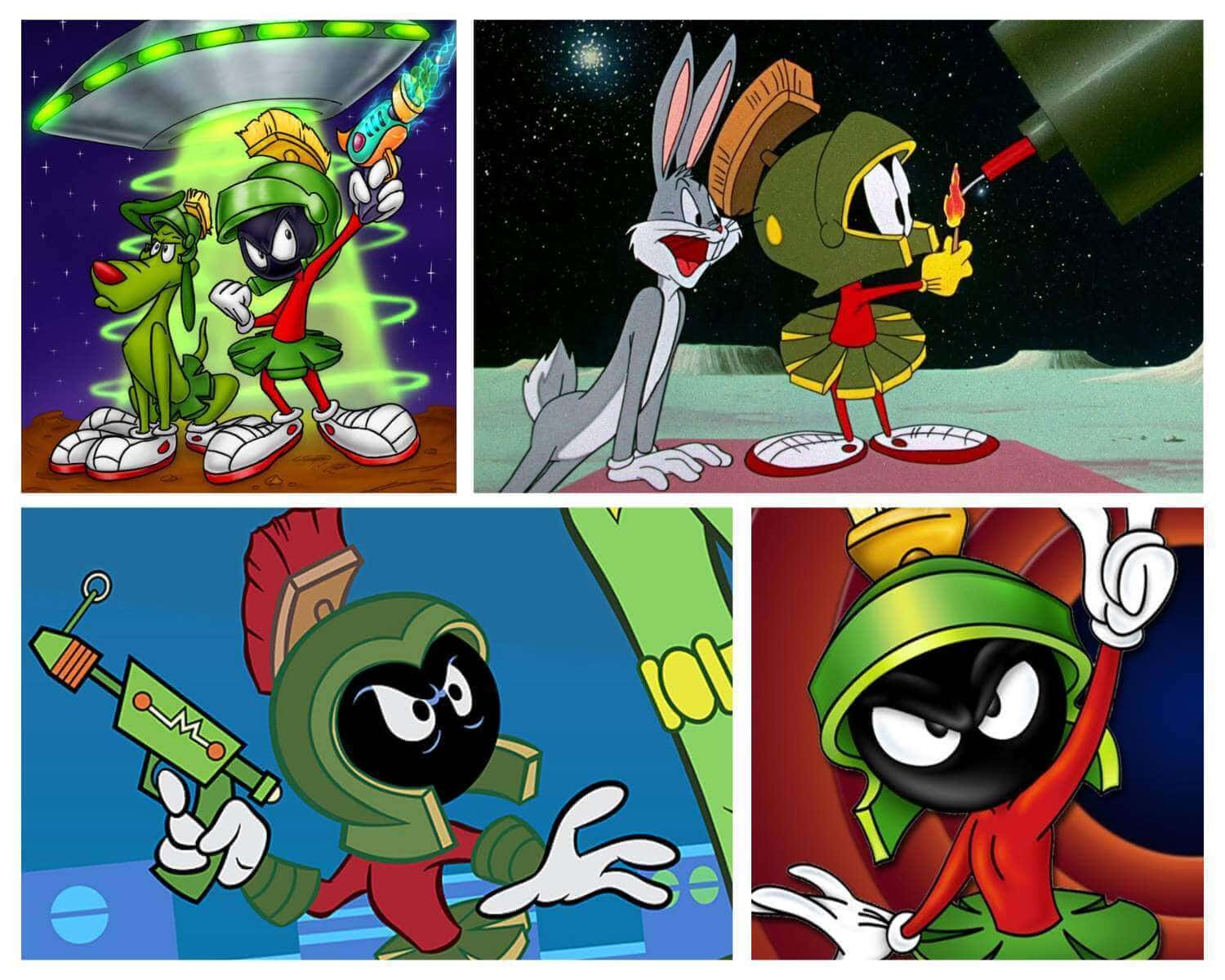 Marvin the Martian the calm Looney Tunes alien with Roman helmet