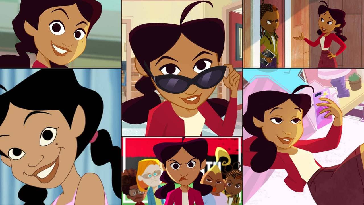 Penny Proud from The Proud Family in a Disney Channel cartoon style