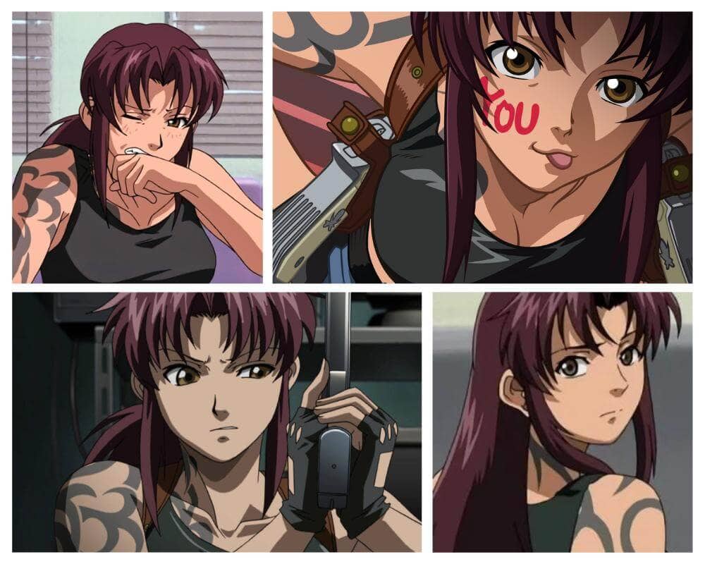 Revy Black Lagoon anime character with shoulder tattoo