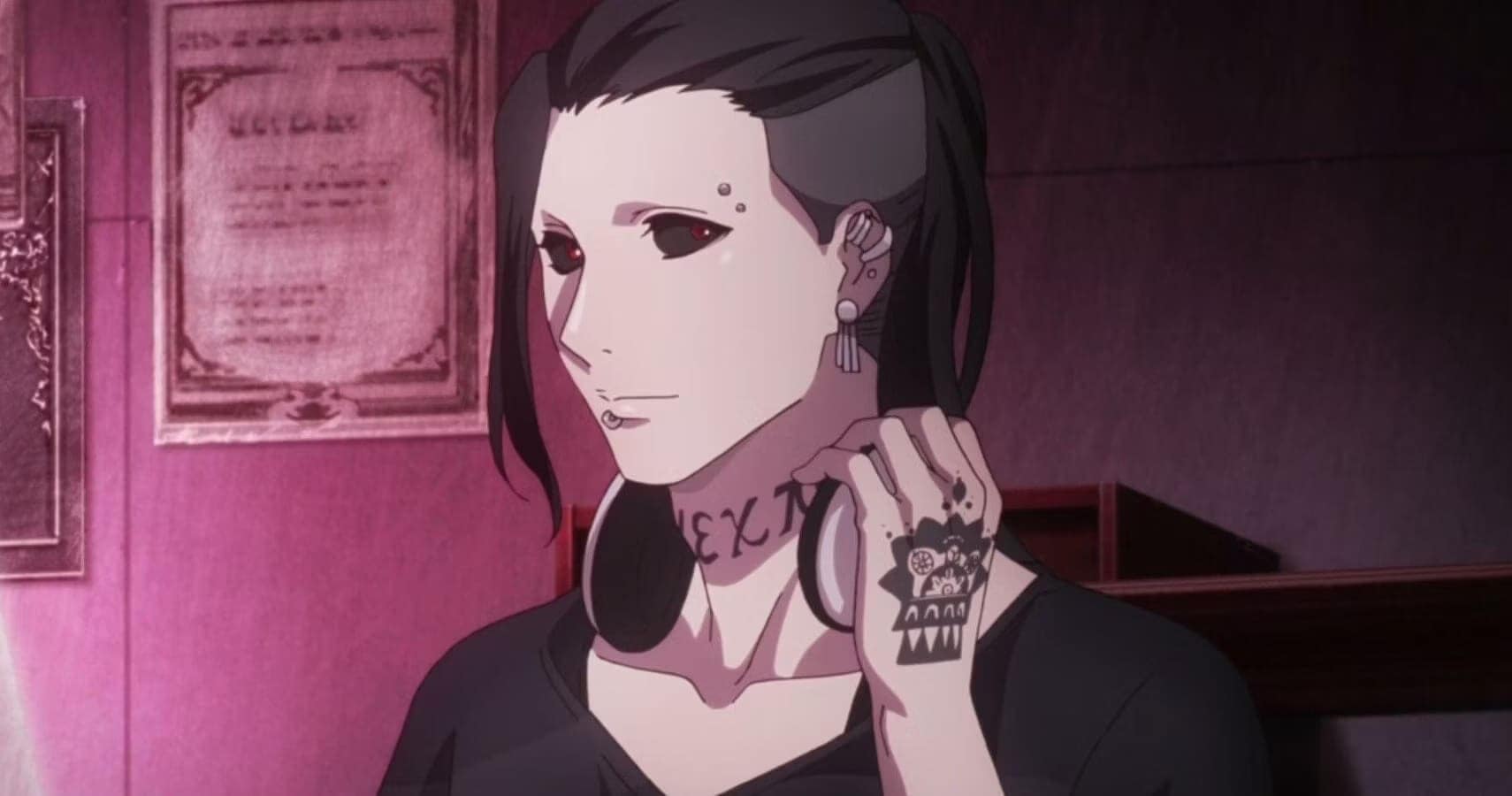 Uta - Tokyo Ghoul mask artist with multiple ear piercings