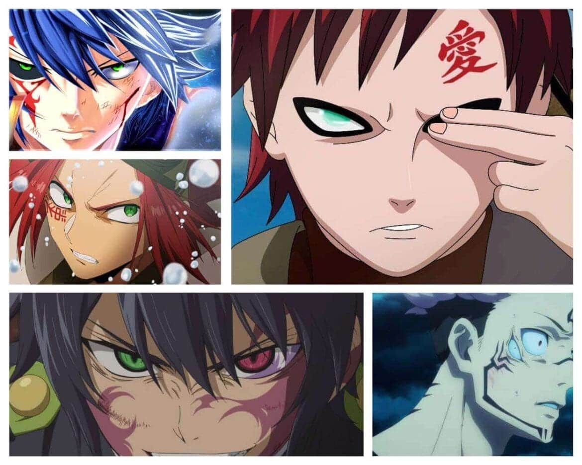 anime characters with face paint and tattoos or markings