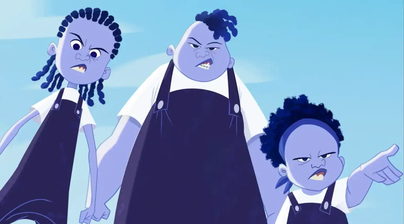 The Gross Sisters Proud Family blue bully trio