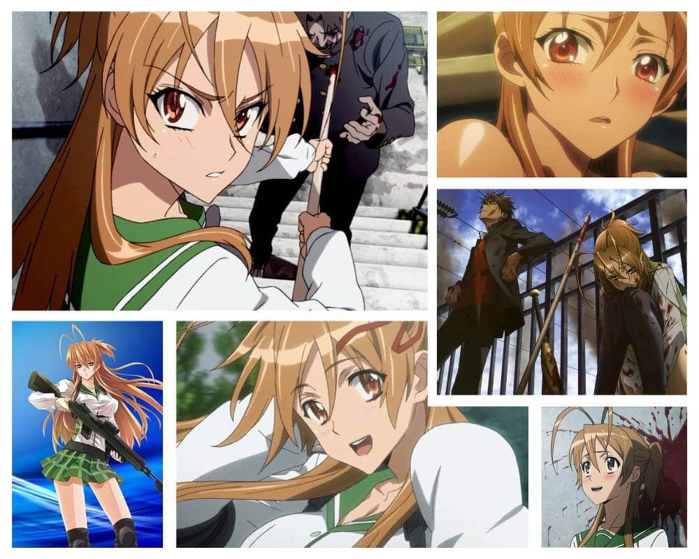Rei Miyamoto from Highschool of the Dead with her signature spear