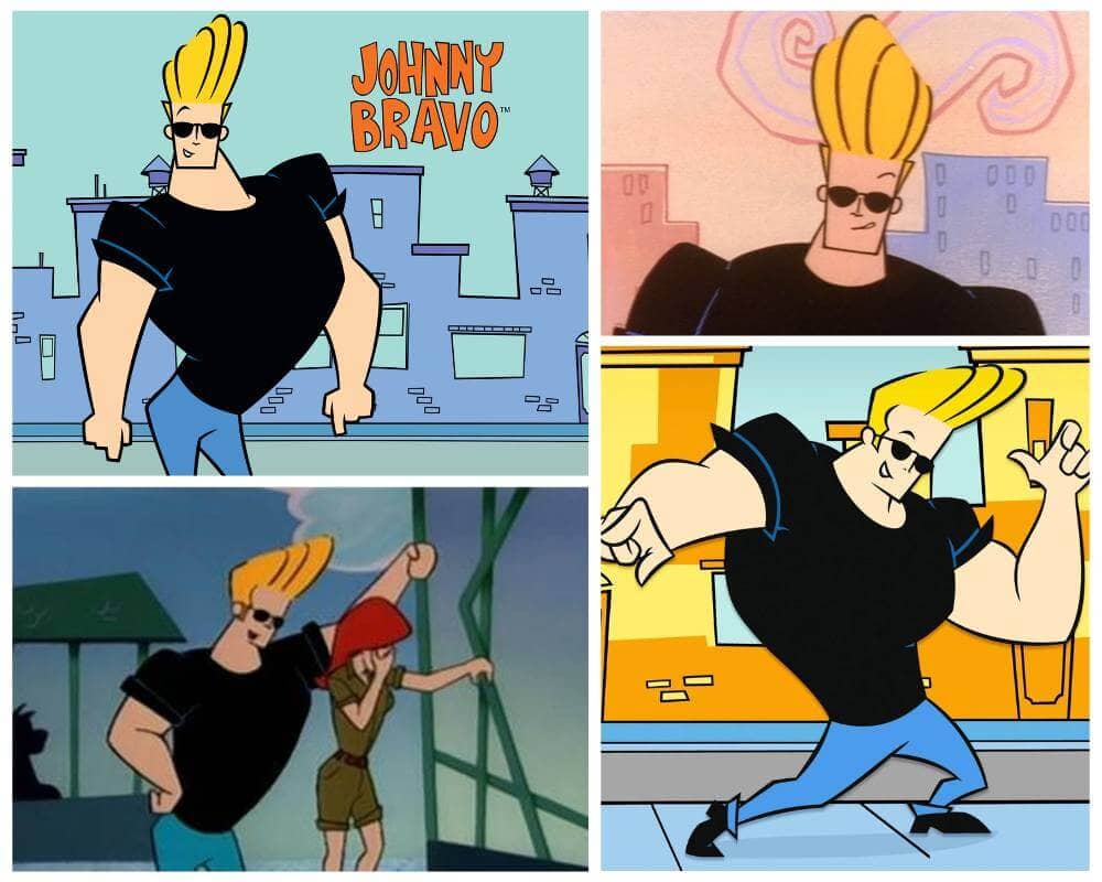 Johnny Bravo the muscular pompadour character from Cartoon Network