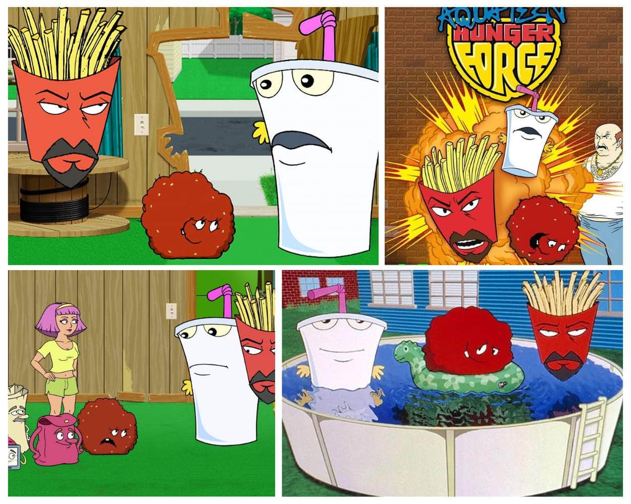 Aqua Teen Hunger Force featuring Master Shake, Frylock, and Meatwad