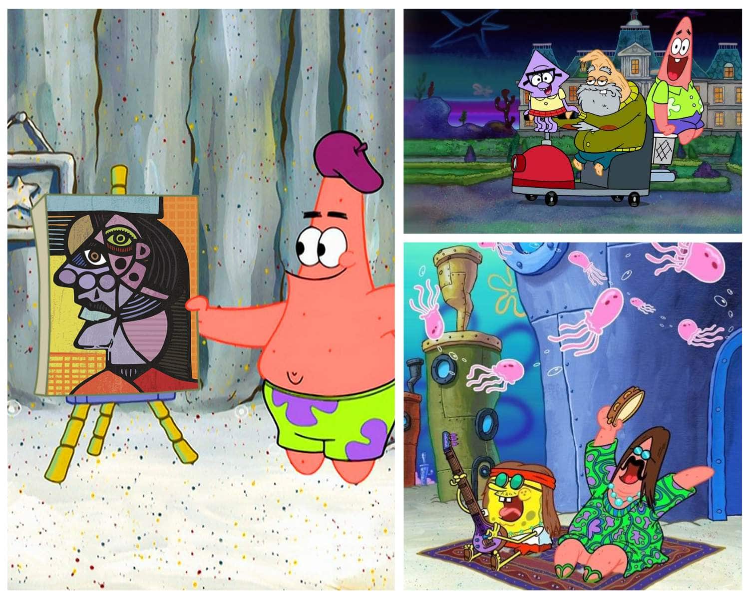 Patrick Star showcasing his surprisingly artistic side