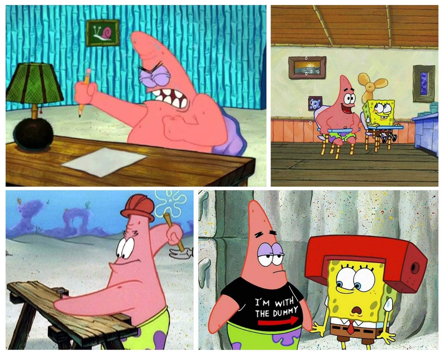 Patrick Star's comical attempt at being sophisticated
