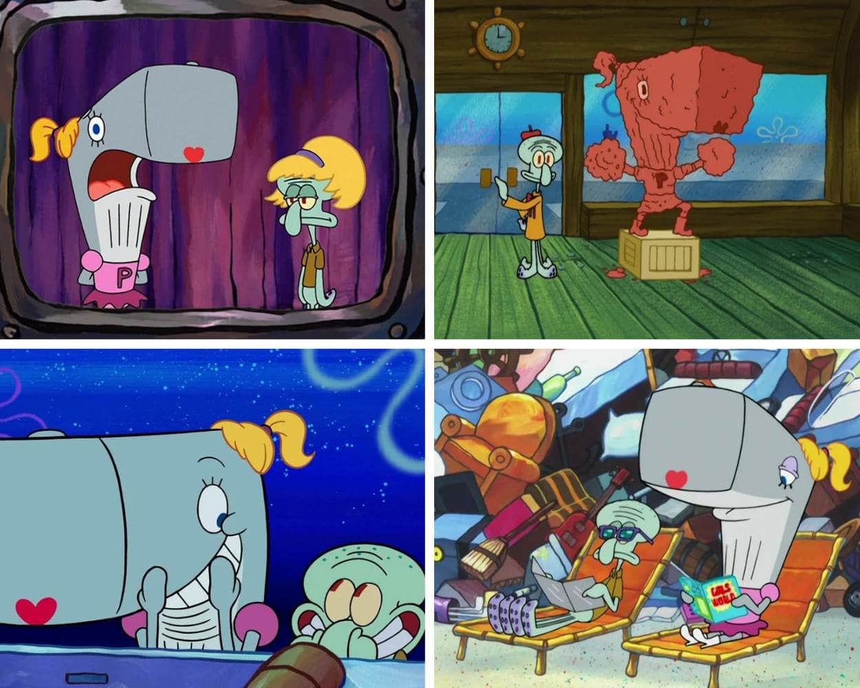 Squidward and Pearl Krabs