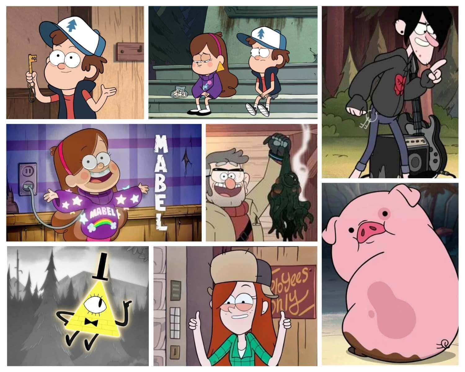 The characters of Gravity Falls