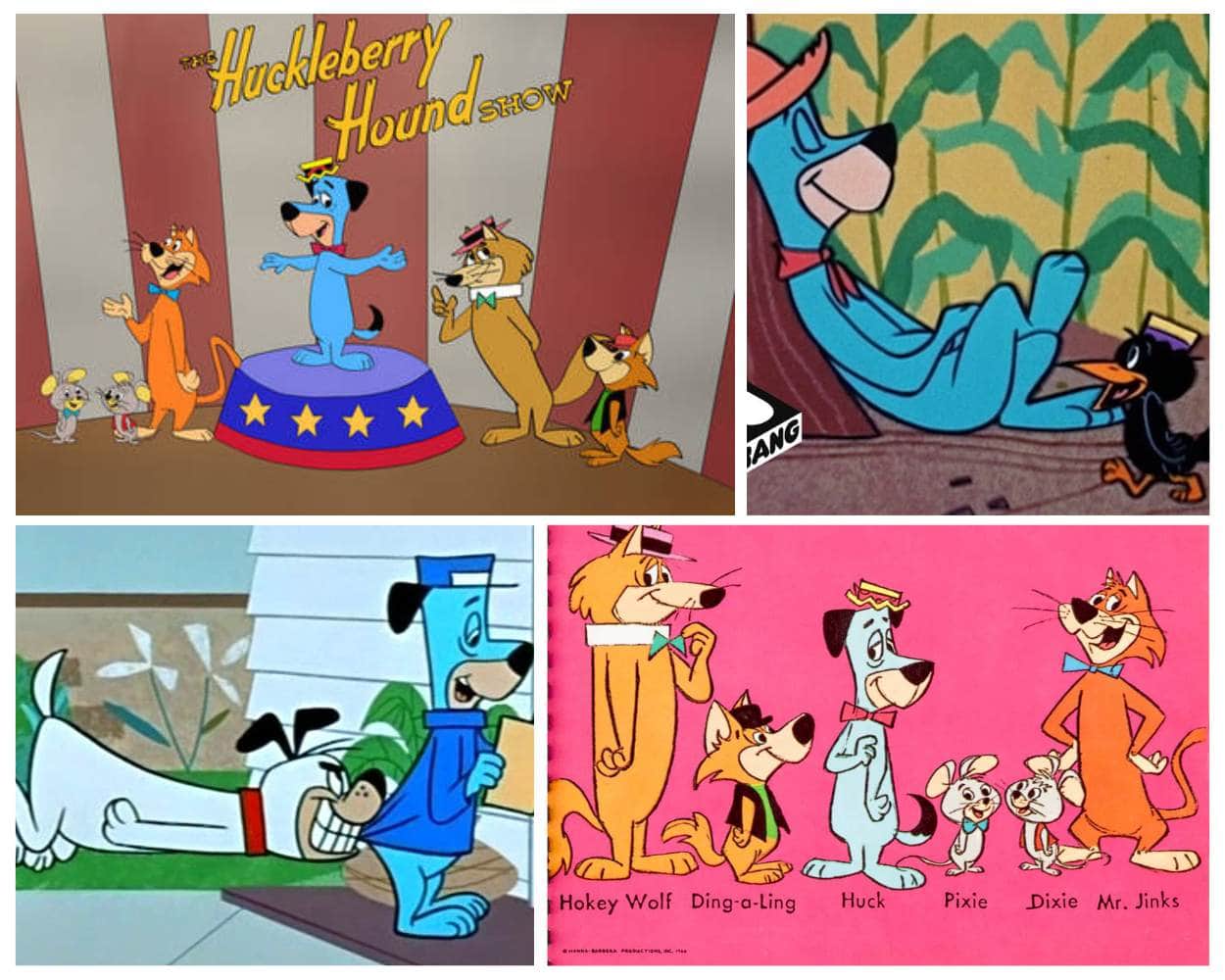 The Huckleberry Hound Show cast with Hanna-Barbera characters