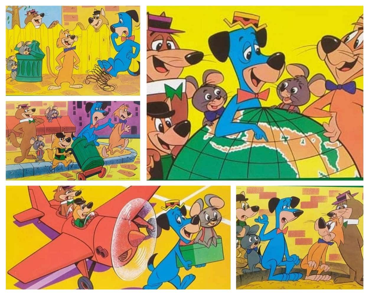 The Huckleberry Hound Show blue dog with bow tie