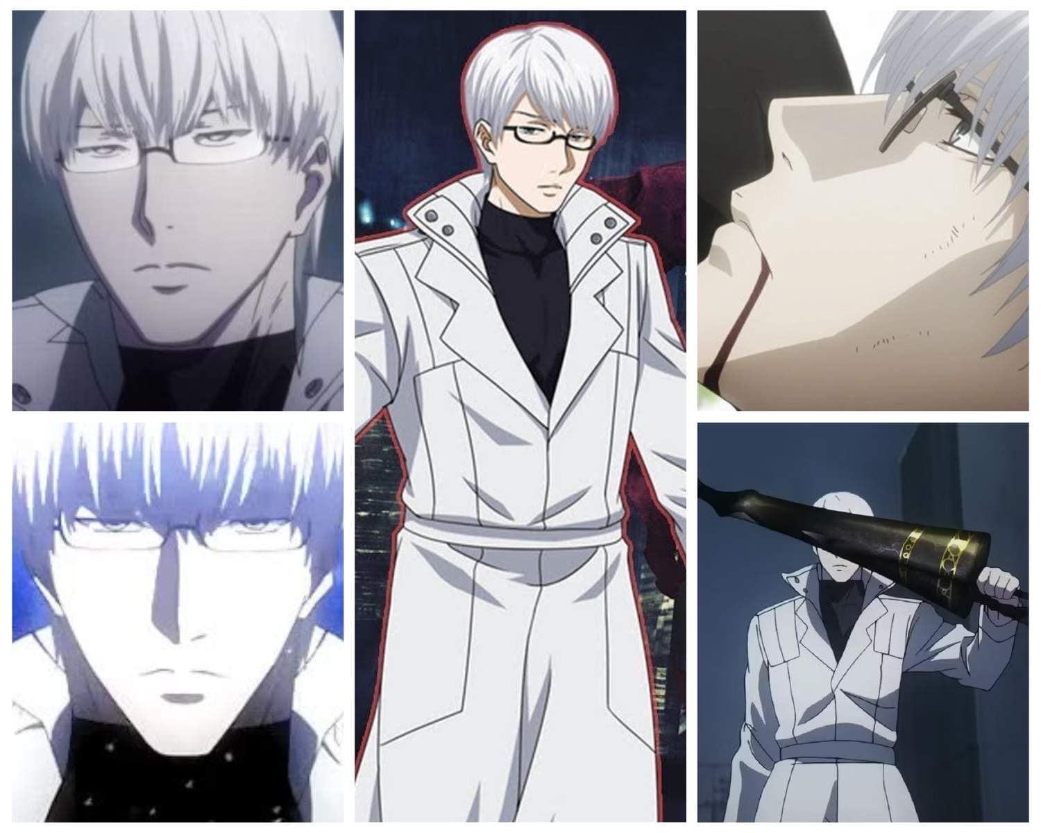 Kishou Arima's iconic visual design from Tokyo Ghoul
