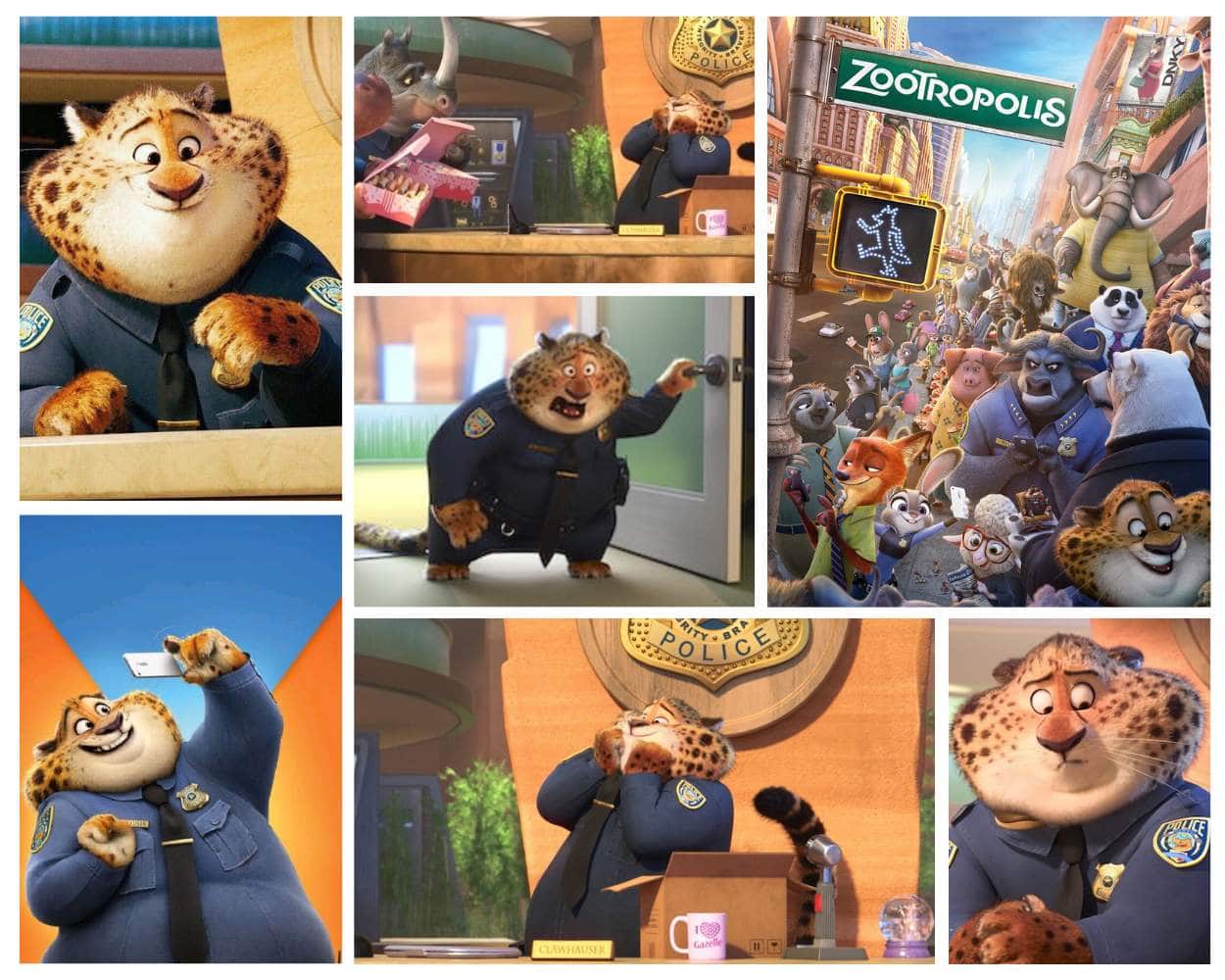 Clawhauser donut Zootopia cheetah dispatcher iconic image