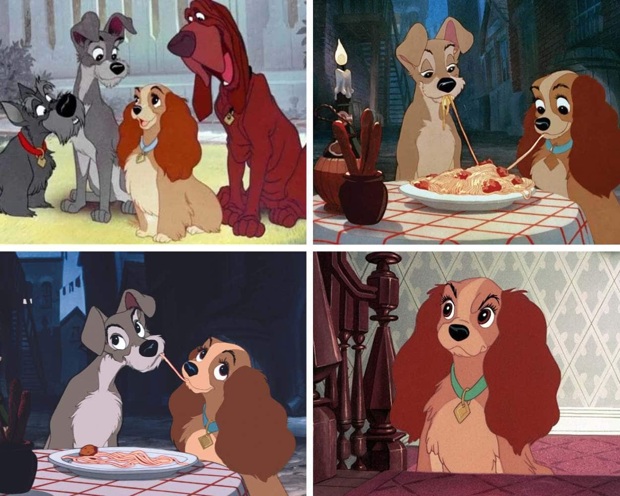 Lady and the Tramp 1955 - classic Disney animated dog romance