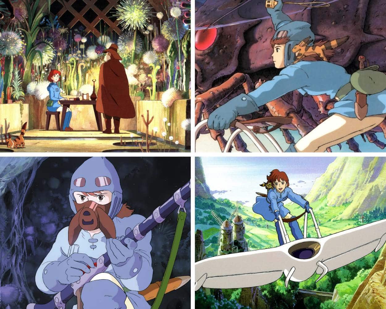 Princess Nausicaä exploring the toxic jungle with her glider