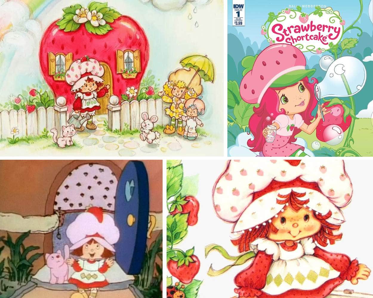 Strawberry Shortcake holding a basket of strawberries